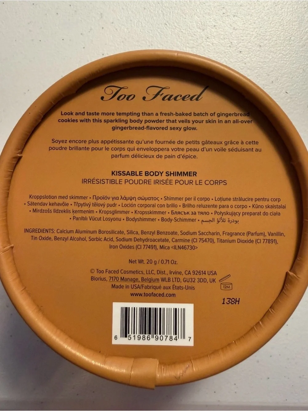 Too Faced Gingerbread Sugar Kissable Body Shimmer Discontinued
